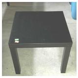 Laminate end table, black 22 x 22 x 18, seller