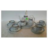 Painted china tea set - 12-pc Porcelana Quinta