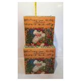 Santa decor boxes, 8 x 8 x 8 and 9 x 9 x 9