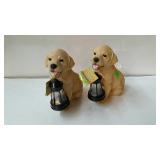 Two solar powered puppy lights. New with tags.10"