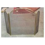 Brass arched fireplace screen