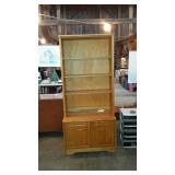 Two piece solid wood shelf unit. Bottom cabinet