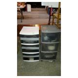 Two poly storage drawers. Each is drawer full.
