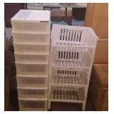 Two plastic storage cabinets