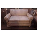 Look here guys, nice clean white love seat,