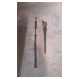 Two wooden carved art sticks