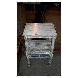 Painted stand with undershelf and single drawer