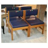 Four chairs. This End Up style with blue