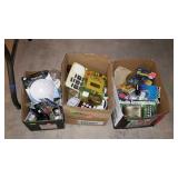 Three boxes electrical, phone, and audio