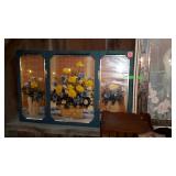 Prints group - one trio of floral, and one Swan