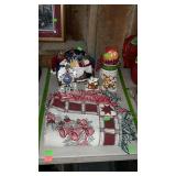 Christmas decor - lap throw, cookie jar, battery