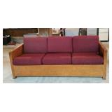 Wood framed, six cushion sofa in This End Up