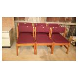 Six chairs. This End Up style with burgundy