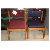 Two chairs. This End Up style. One with blue