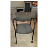 Conference table chair on wheels, nice brown