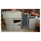 Miscellaneous file cabinets and parts of cabinets