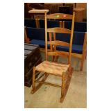 Woven splint seat rocking chair.