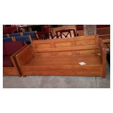 Wood framed sofa in This End Up style. No