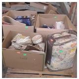 Skid lot, includes dish covers, twin bed spread