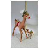 Annalee dolls - Mother & fawn red nosed deer