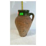 Terracotta pottery, handled vase / jug - has