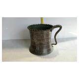 Large copper tankard mug with iron handle - 8"