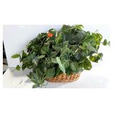 Home decor artificial ivy plant in wicker basket