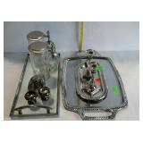 Home entertaining - two serving trays, shakers,