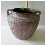 Home decor pottery urn with double handles - 11"