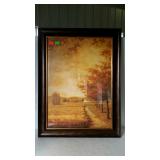 Print, fall farm scene, framed - 25 x 32