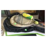 Tennis rackets and balls