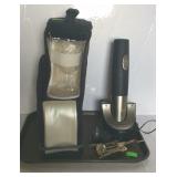 Professional wine opener, travel case with glass,