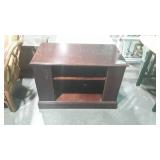 Wooden tv stand, seller code LY, measures 35