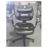 Leather office chair, armed secretary style