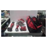 Milwaukee 3 piece tool set with bag and charger