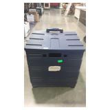 Office depot rolling file box / crate with lid and