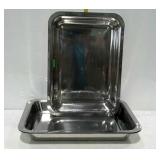 Stainless serving pans, 16 x 12, total of three