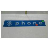 Bell System payphone glass sign, 24 x 4.25