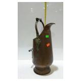 Copper coal bucket with porcelain handles and