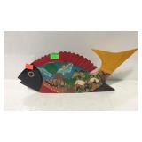 Wooden decorative fish home decor piece