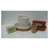 Gardening lot: planters, candle, etc.