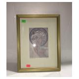 Alfonso Mucha 1860–1939 "dance 1898" framed and