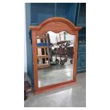 Modern oak framed wall mirror