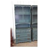 Bassett furniture, painted 2pc cupboard, open top