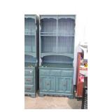 Bassett furniture, painted 2pc cupboard, open top