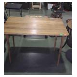 Folding leg sewing table with rule measurement