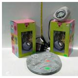 Outdoor decor group includes two resin rock