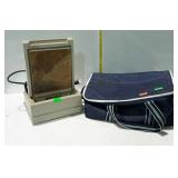 Tabletop concrete water fountain with slate