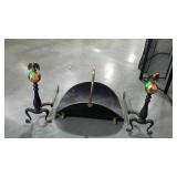 Cast and brass andirons with Eagles on top and