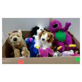 Box lot of stuffed animals, including TY Beanie
